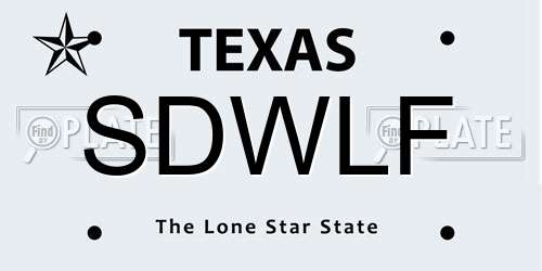 SDWLF Texas License Plate