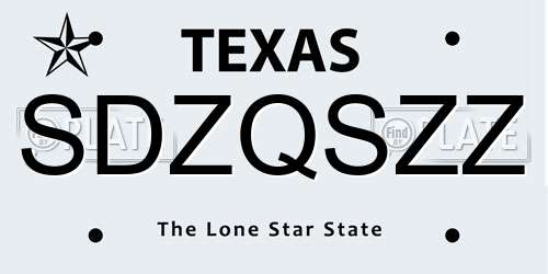 SDZQSZZ Texas License Plate