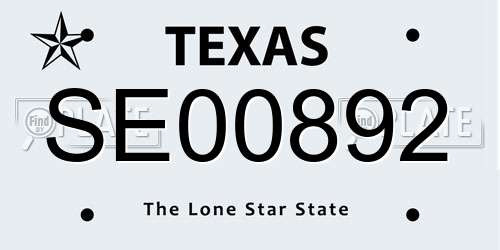 SE00892 Texas License Plate