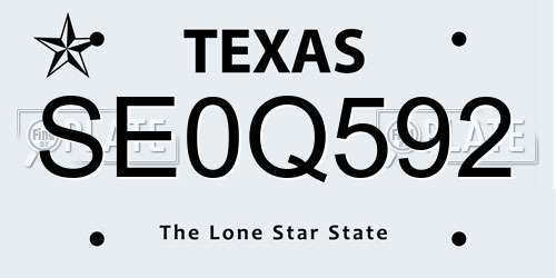 SE0Q592 Texas License Plate
