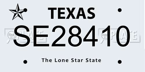 SE28410 Texas License Plate