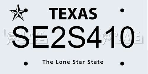 SE2S410 Texas License Plate