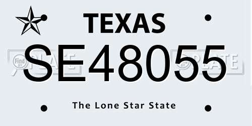 SE48055 Texas License Plate