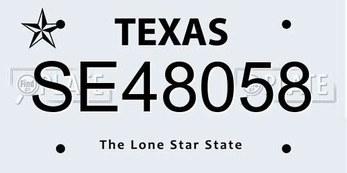 SE48058 Texas License Plate