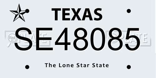 SE48085 Texas License Plate