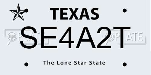 SE4A2T Texas License Plate