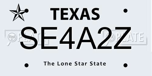 SE4A2Z Texas License Plate