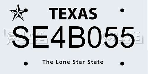 SE4B055 Texas License Plate