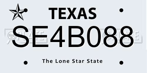 SE4B088 Texas License Plate
