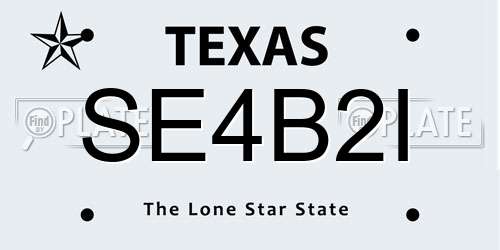 SE4B2I Texas License Plate