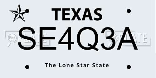 SE4Q3A Texas License Plate
