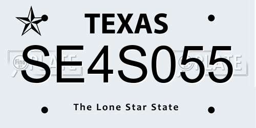 SE4S055 Texas License Plate