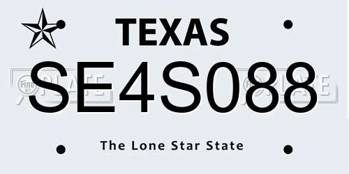 SE4S088 Texas License Plate