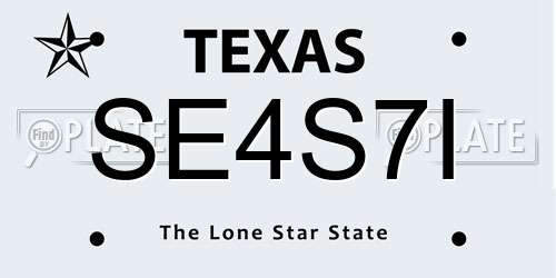 SE4S7I Texas License Plate
