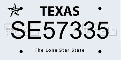 SE57335 Texas License Plate
