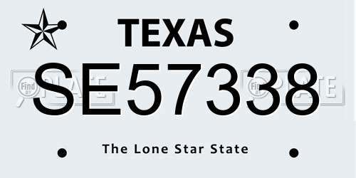 SE57338 Texas License Plate
