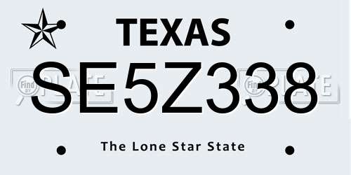 SE5Z338 Texas License Plate