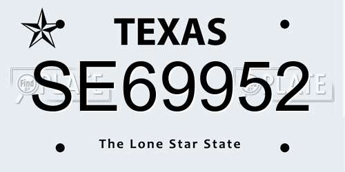 SE69952 Texas License Plate