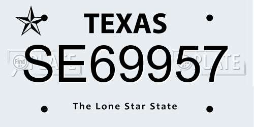 SE69957 Texas License Plate