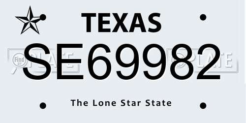 SE69982 Texas License Plate