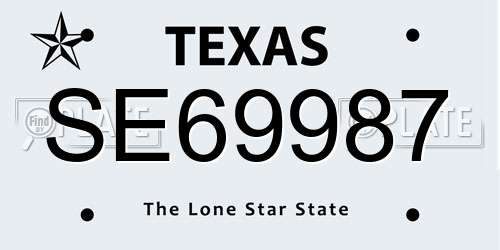 SE69987 Texas License Plate