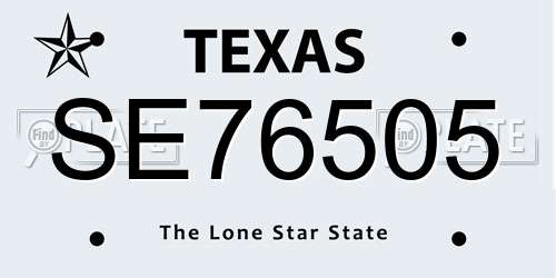 SE76505 Texas License Plate