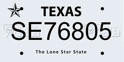 SE76805 Texas License Plate