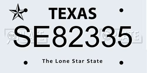 SE82335 Texas License Plate