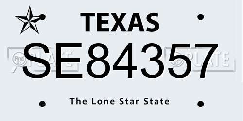 SE84357 Texas License Plate