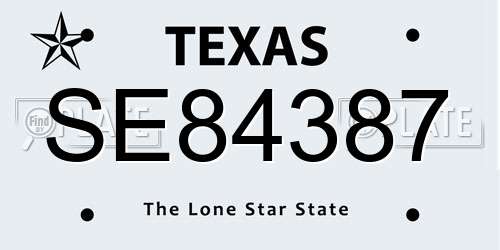 SE84387 Texas License Plate