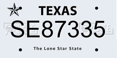 SE87335 Texas License Plate
