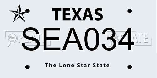 SEA034 Texas License Plate