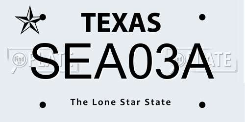 SEA03A Texas License Plate