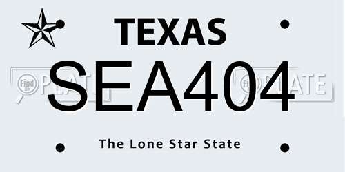 SEA404 Texas License Plate