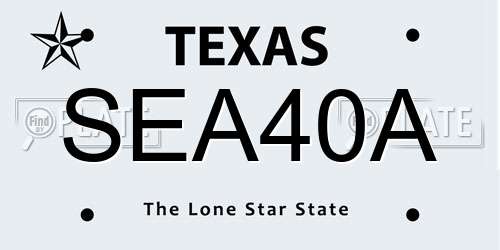 SEA40A Texas License Plate