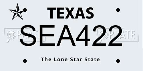 SEA422 Texas License Plate