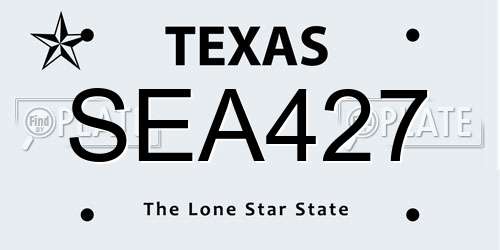 SEA427 Texas License Plate