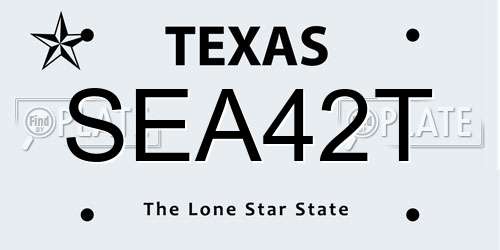 SEA42T Texas License Plate