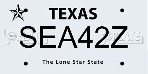 SEA42Z Texas License Plate