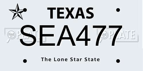 SEA477 Texas License Plate