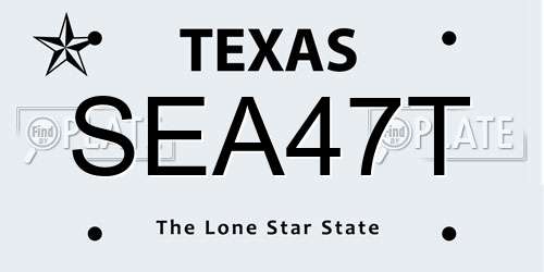 SEA47T Texas License Plate