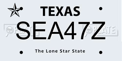 SEA47Z Texas License Plate