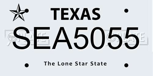 SEA5055 Texas License Plate