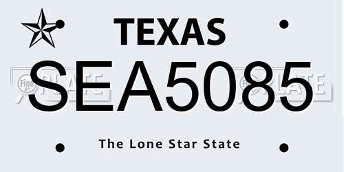SEA5085 Texas License Plate
