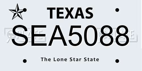 SEA5088 Texas License Plate