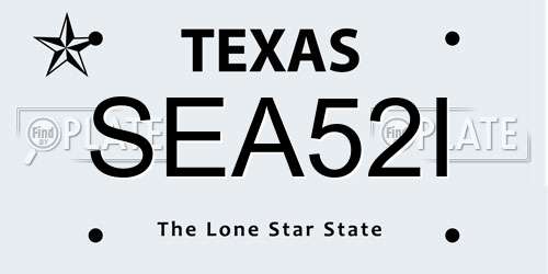 SEA52I Texas License Plate