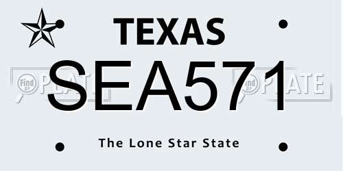 SEA571 Texas License Plate