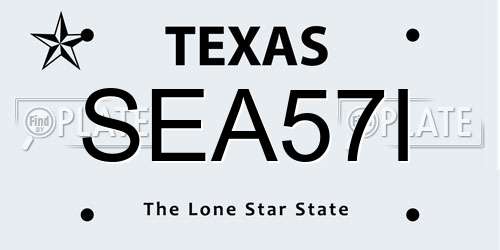 SEA57I Texas License Plate