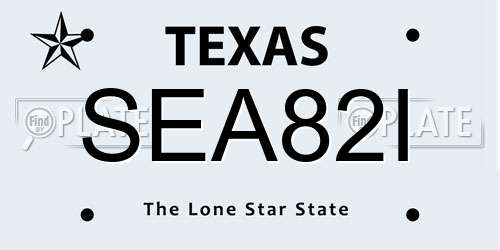 SEA82I Texas License Plate