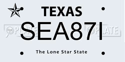 SEA87I Texas License Plate